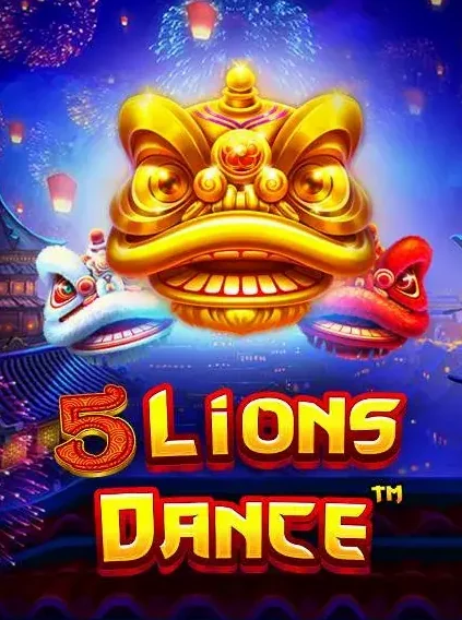Decorative casino game artwork for SpinFin: 5 Lions Dance